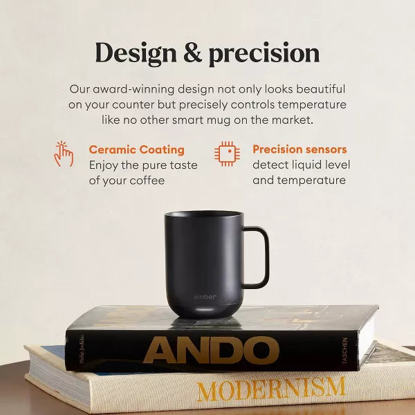 Mug Temperature Control Smart Mug Stainless Steel: Light Silver, Hand Wash, Includes Coaster, Hot Beverages