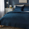 Full/Queen Washed Cotton Sateen Quilt Dark Navy - OEKO-TEX Certified, Midweight Bedspread