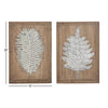 Wood Leaf Carved Wall Decor Set of 2 Material, Modern Style, Vertical Orientation, Mixed Media Artwork