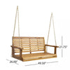 Tasmania Acacia Wood Patio Porch Swing Teak - Weather-Resistant, 2-Person Hanging Daybed