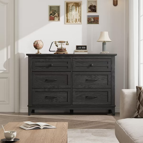 6-Drawer Dresser, Wooden Chest of Drawers, Freestanding Storage Cabinet