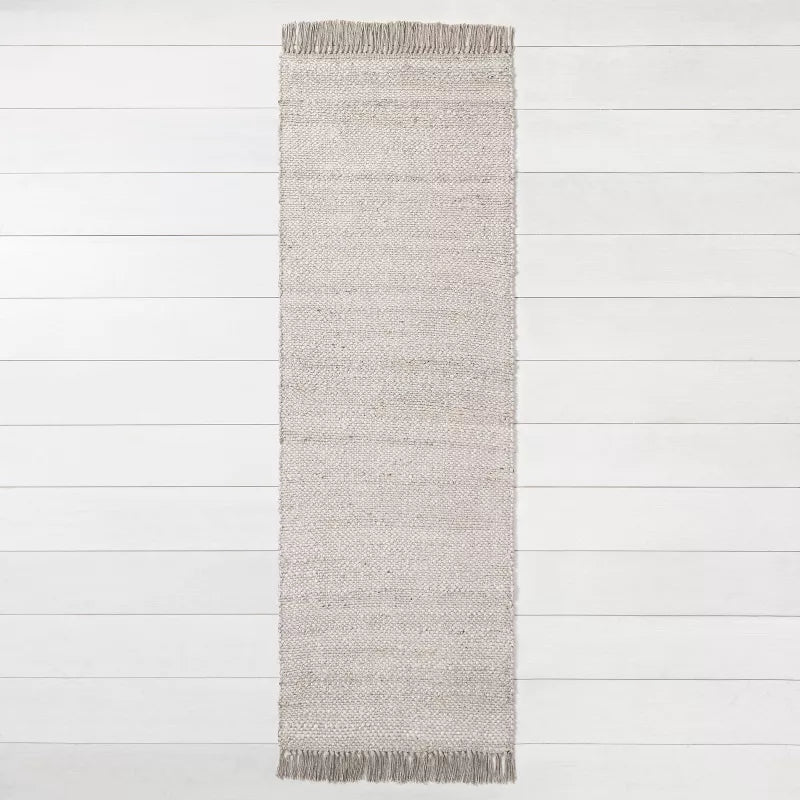 Bleached Jute Fringe Rug - 2'4"x7'