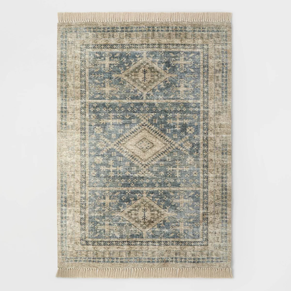 5' x 7' Pine Brook Diamond Persian Style Rug - Blue SHOWROOM ITEM
