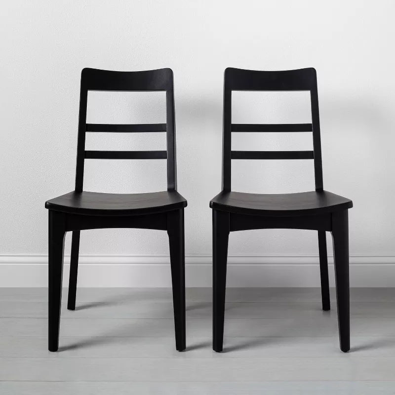 2pk Wood Ladder Back Dining Chair Set