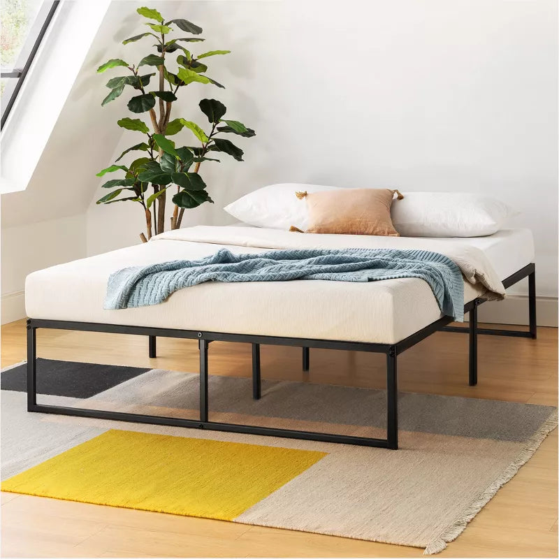 Myla Metal Platform Bed Frame with Steel Slats - Queen – Salvage & Co Indy
