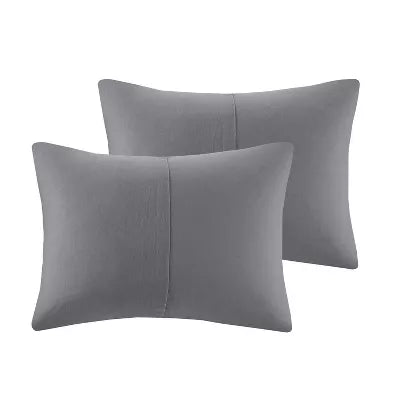 Aya Jacquard Geo Comforter & Sheets Bedding Set Gray - Queen