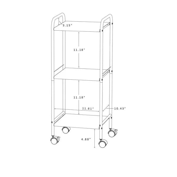 3 Shelf Utility Storage Cart