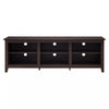 Transitional 6 Cubby Wood Open Storage Wood TV Stand