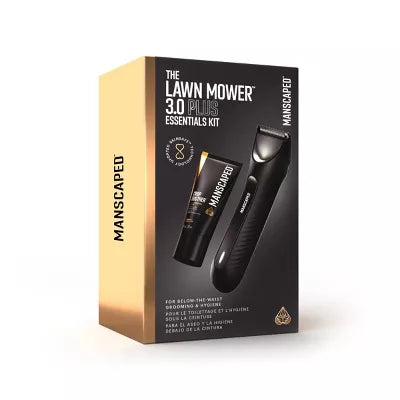 The Lawn Mower Plus Essentials Shaving Kit, SkinSafe Electric Groin and Body Hair Trimmer, Men's Grooming Gift Set