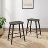 Maddox 2pc Counter Height Barstool Set Slate: Rubberwood Frame, Seat, Backless Design
