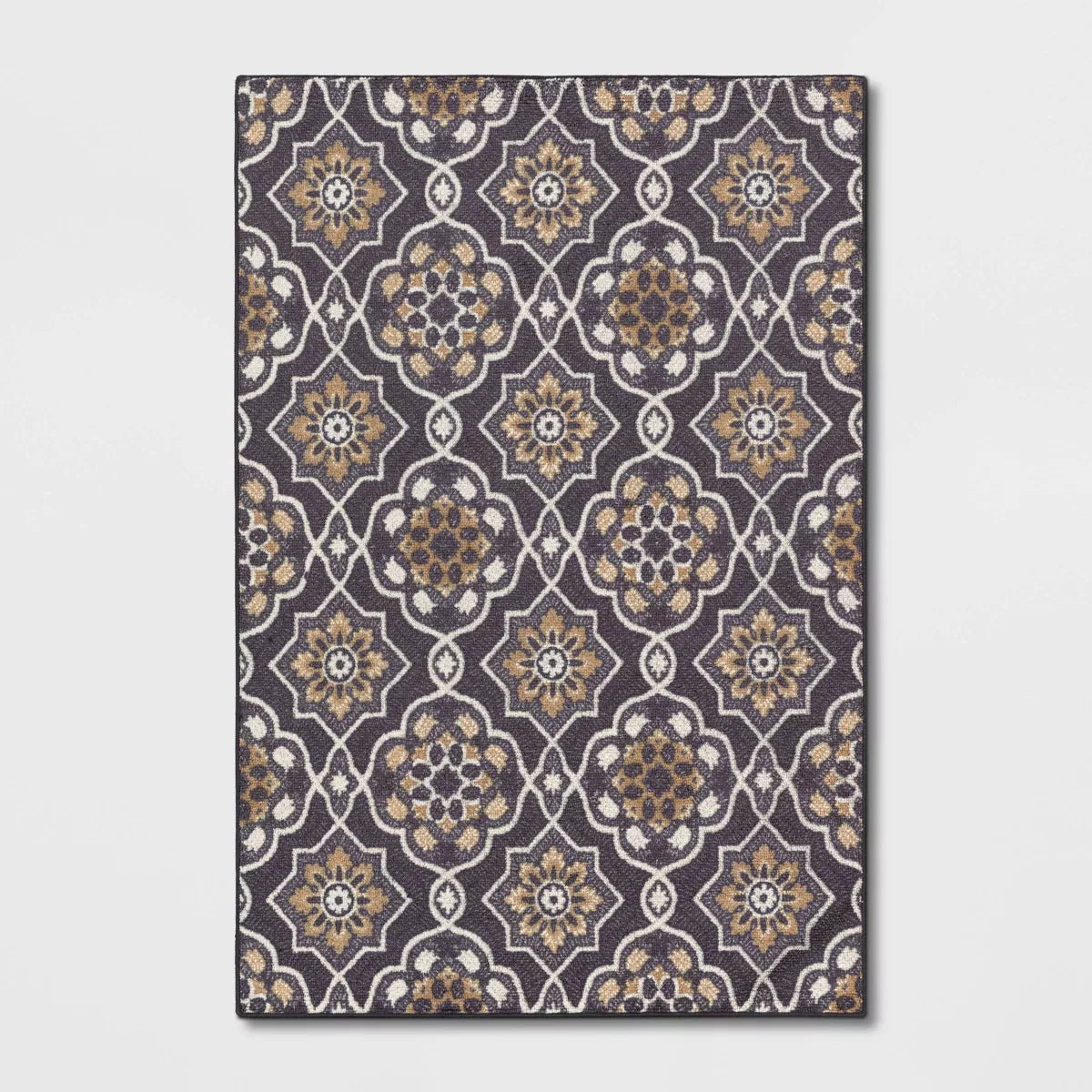 4' x 5'6" Washable Rowena Rug - Charcoal Gray SHOWROOM ITEM