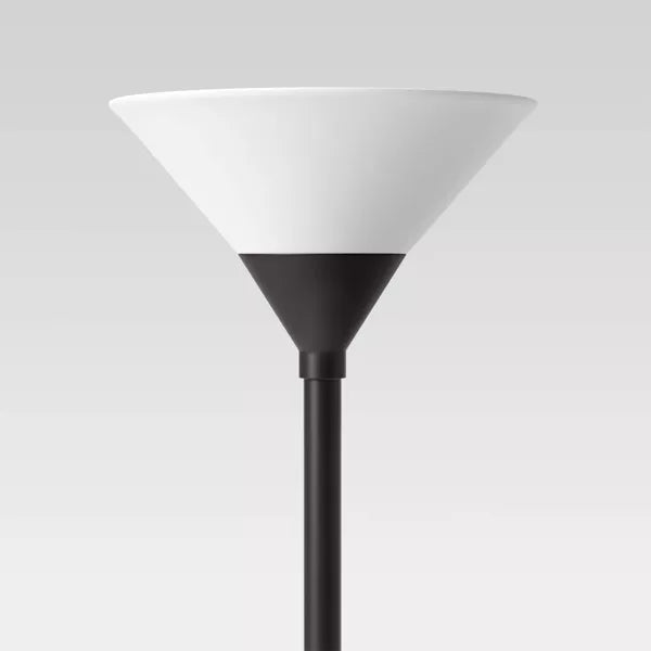 Torchiere Floor Lamp with Glass Shade