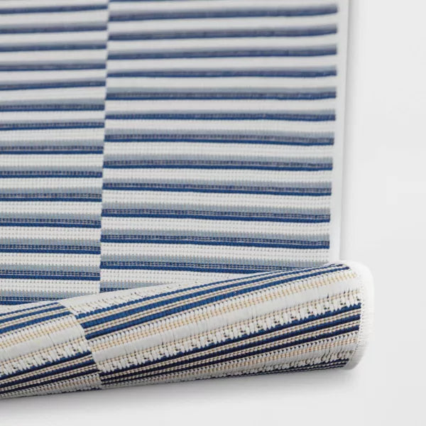 Linear Geo Outdoor Area Rug Blue 3'11"x5'5"