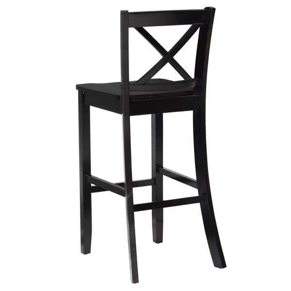 Torino X Back Wood Barstool - Black