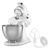 Classic Stand Mixer - White: 10 Speeds, Metal, Dishwasher-Safe, Includes Beater & Dough Hook