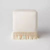 Westchester Fringe Cube Light Beige Velvet