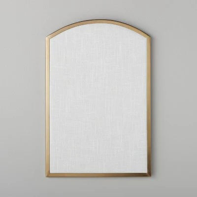 Brass Finish Bulletin Board with White Linen, final cut