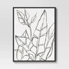 Botanical Sketch Framed Wall Canvas White/Black: Modern Vertical Digital Art Set