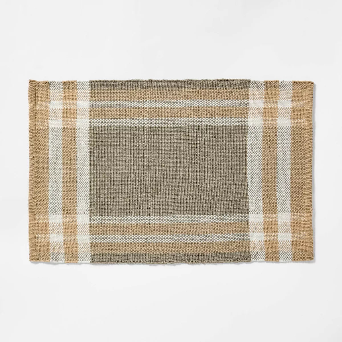 Plaid Indoor/Outdoor Scatter Accent Rug Green - 2'1"x3'2"