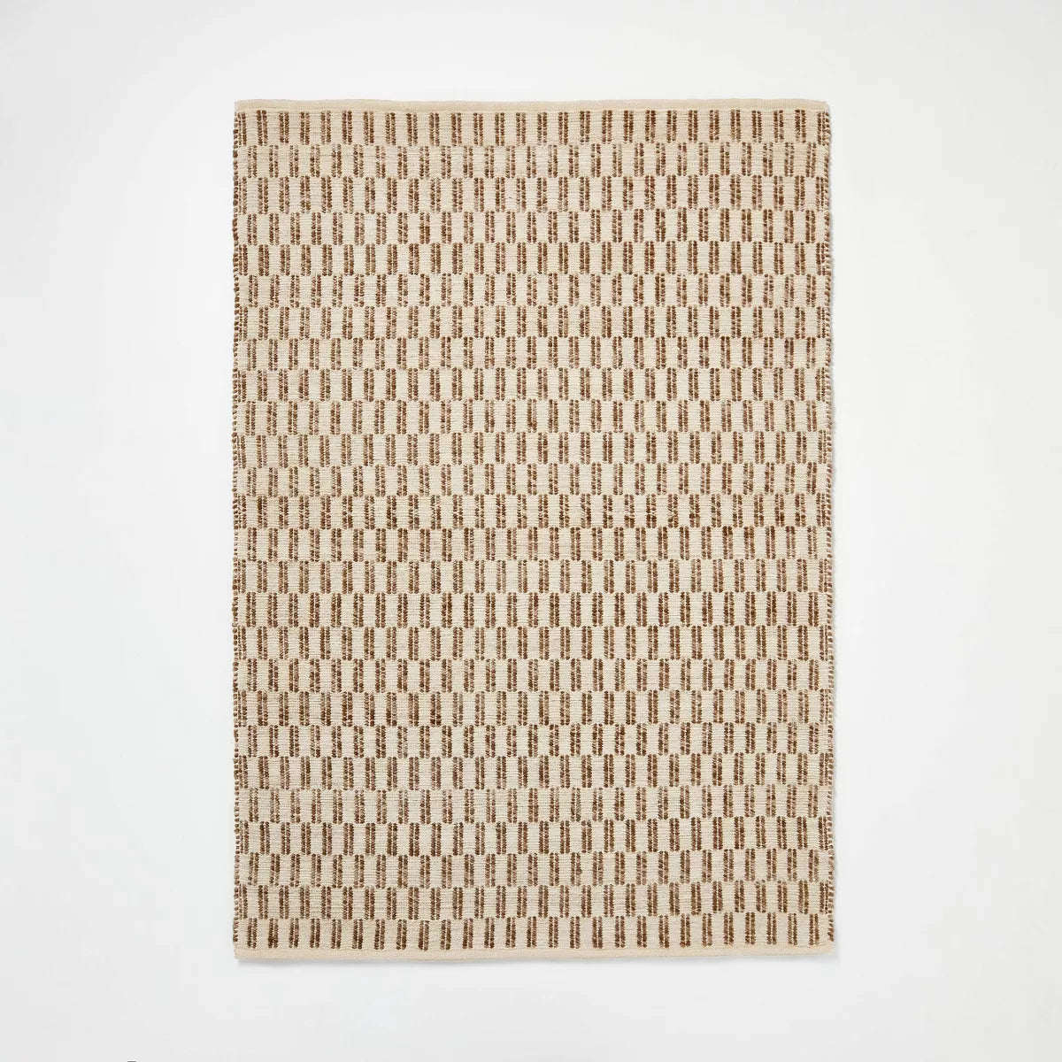 Checkered Stripe Rug Brown