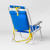 Recycled Fabric Outdoor Portable Beach Chair with Storage Space Blue