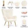 Boucle Accent Chair with Wood-tone Metal Legs