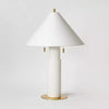 Ceramic Table Lamp with Tapered Shade White