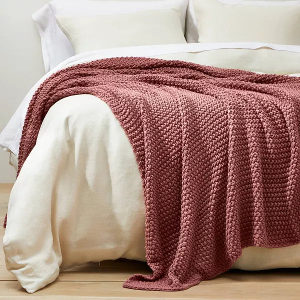 Chunky Knit Bed Blanket King