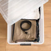 4pk Plastic Storage Container Bin Clear Pearl: Stackable Utility Totes
