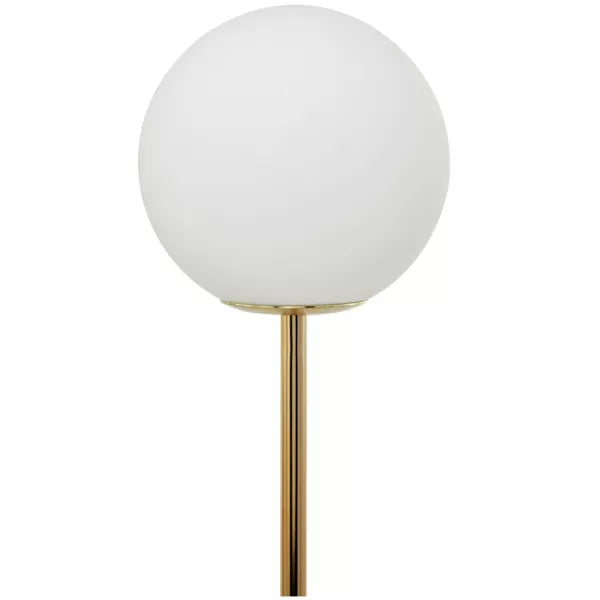 2-Light Marble Orb Floor Lamp with Marble Base