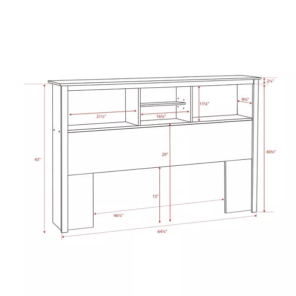 Bookcase Headboard - Queen