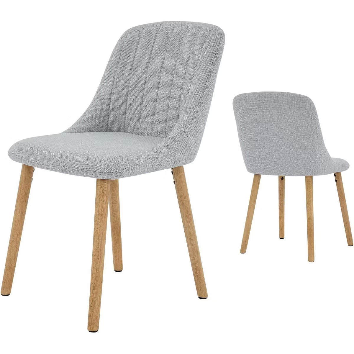 Modern Fabric Upholstered Kitchen Chairs with Solid Oak Legs (Set of 2) - SHOWROOM ITEM 