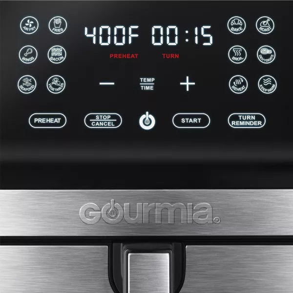 Digital Air Fryer, with 12 One-Touch Functions & Guided Cooking - Stainless Steel: Kitchen Appliance