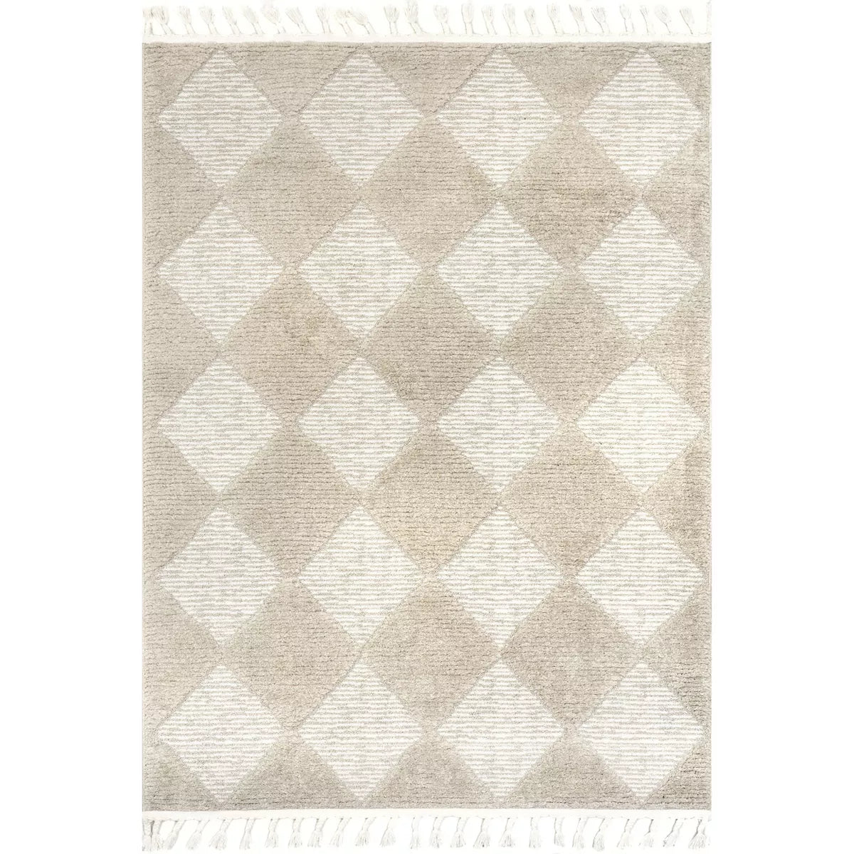 Marissa High/Low Diamond Tassel Indoor Area Rug