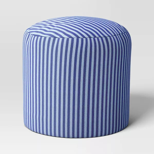 Pouf Striped Blue