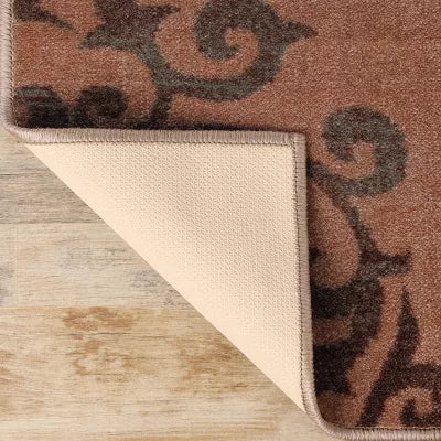 Classic Medallion Floral Scroll Non-Slip Washable Indoor Runner or Area Rug 4'x6'