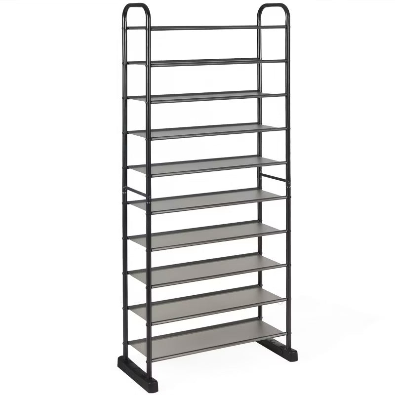 10-Tier Shoe Rack Space-saving Shoe Organizer W/Metal Frame Shoe Tower
