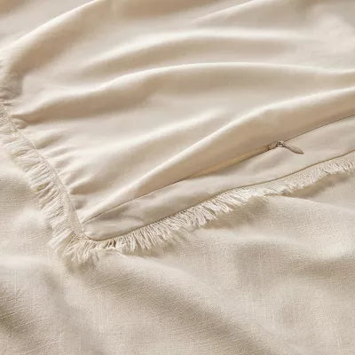 Heavyweight Linen Blend Comforter & Sham Set -Full/Queen
