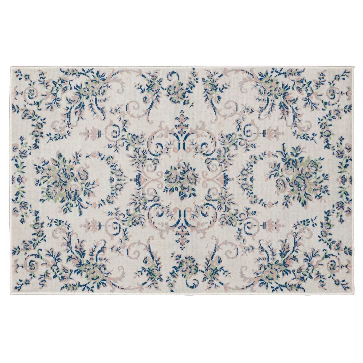 Floral Scroll Woven Area Rug Cream/Pink 4'x6'