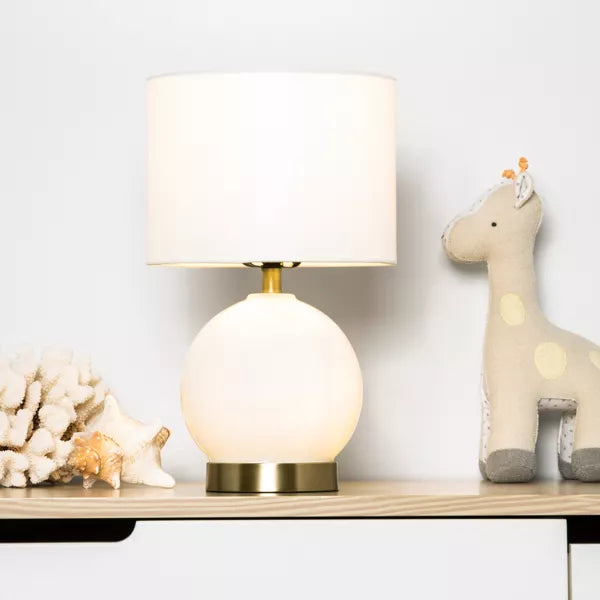 Glass Table Lamp - White