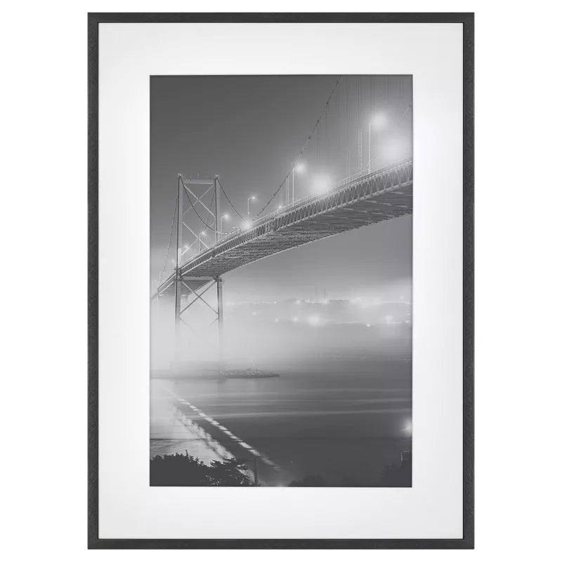 Thin Gallery Matted Photo Frame Black
