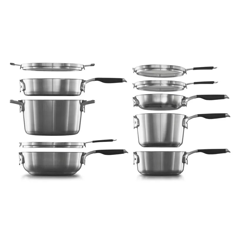 10pc Stainless Steel Space Saving Set