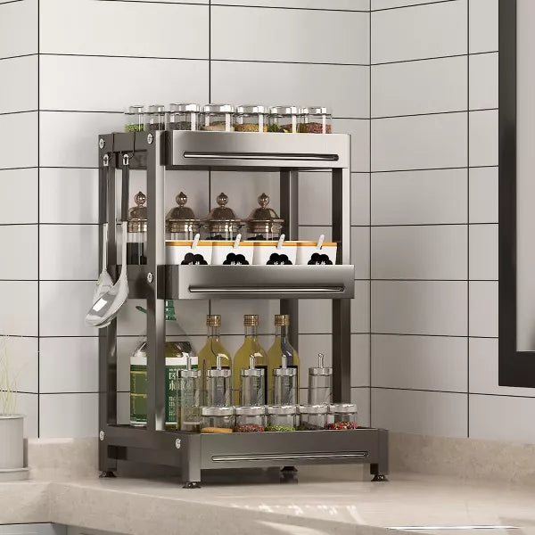3 Tiers Countertop Shelves, Spice Rack Organizers For Kitchen Countertop Storage