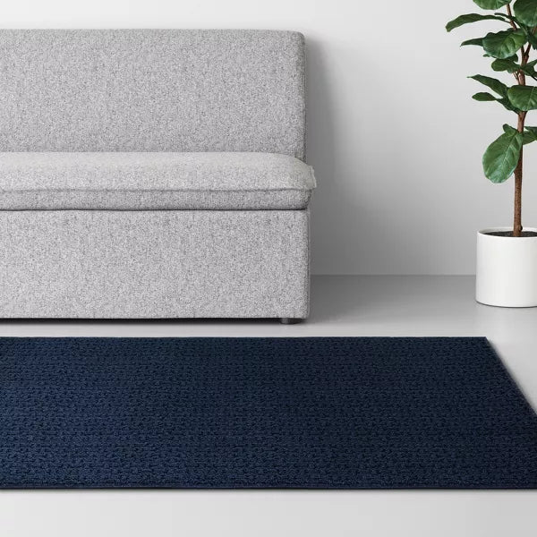 Washable Solid Machine Tufted Rug 4'X5'6"