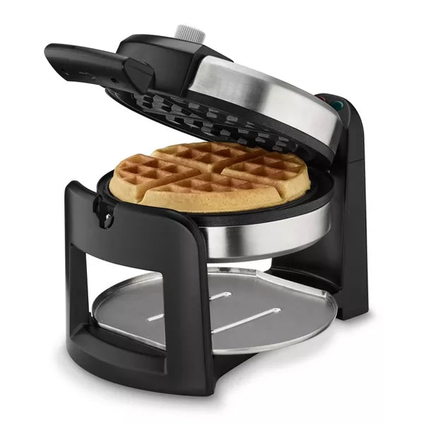 Flip Belgian Waffle Maker - Stainless Steel : Nonstick, 180° Rotating, Adjustable Browning, Drip Tray