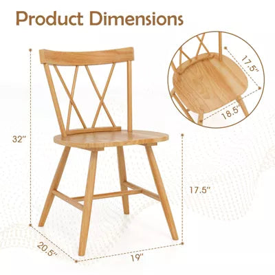1-Piece Farmhouse Kitchen Chair with Rubber Wood Frame