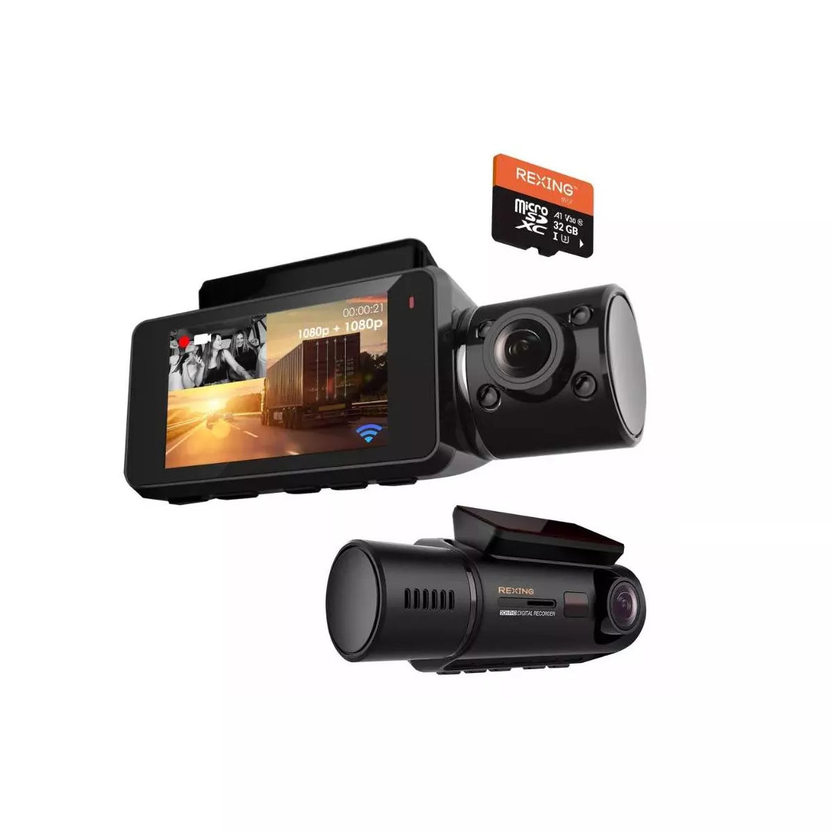 Dual Channel Front and Cabin Dash Cam with App Control