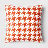 Printed plush Houndstooth Square Throw Pillow with Faux Shearling Reverse