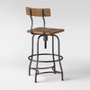 Woodsboro Adjustable Barstool Brown - Metal Frame, Wood Seat, Home Bar Furniture