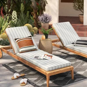 Woven Outdoor Chaise Lounge Cushion